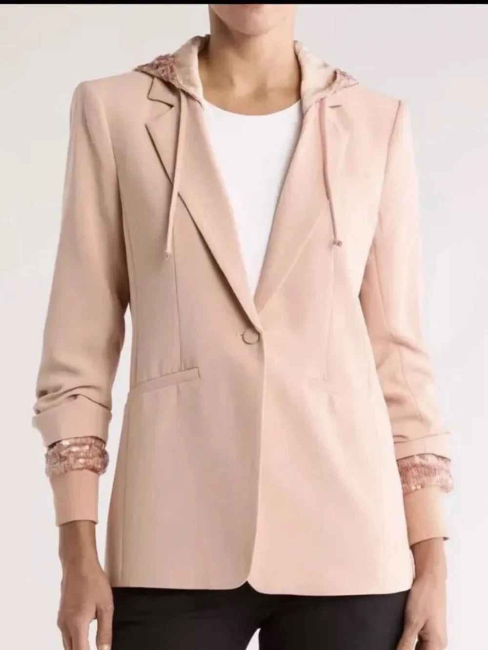 cinq a sept Sequin Hooded Khloe Blazer